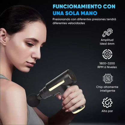 Pistola Profesional 4 en 1 ¡Masaje profundo sin salir de casa! Pistola Profesional 4 en 1